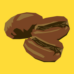 coffee beans icon logo in flat style