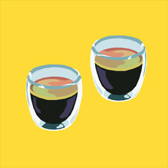 espresso shots icon logo in flat style