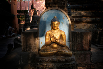 Beautiful Buddha statues in Mahabodhi Stupa Bodh Gaya at Bihar
