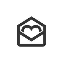 Outline Icon - Envelope heart