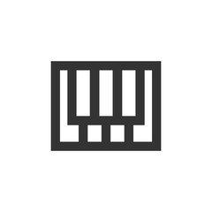 Outline Icon - Piano  keys