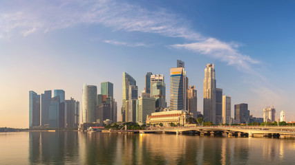 Obraz na płótnie Canvas Singapore panorama city skyline at Marina Bay and Singapore business district