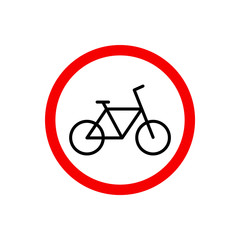 Traffic signs, bikes. Vector icon