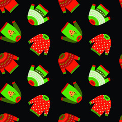 Ugly Christmas sweaters seamless pattern. Vector Illustration