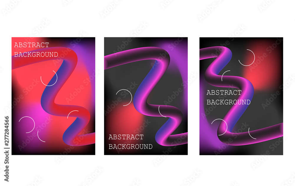 Poster abstract fluid 3d shapes vector trendy liquid colors background.with modern composition vector templ