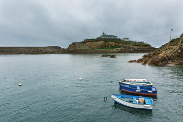 Cove with boats in the Bay of Biscay