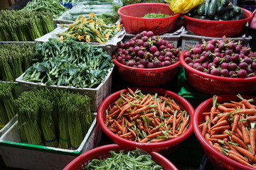vegetable market in Dalat , Vienam