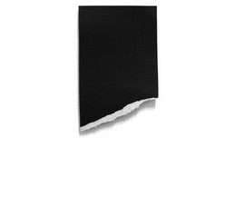 old torn black paper isolated on white background