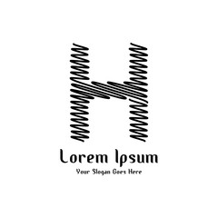 Design of alphabet letter H with lines stripe as a logo for a company or business