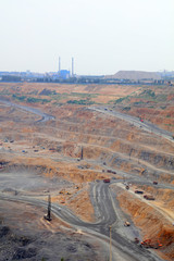 iron ore mining area landscape in Luan county, China