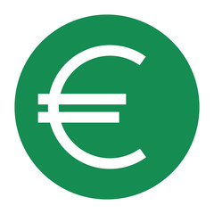 Flat euro icon. European currency sign. Money cash isolated on background