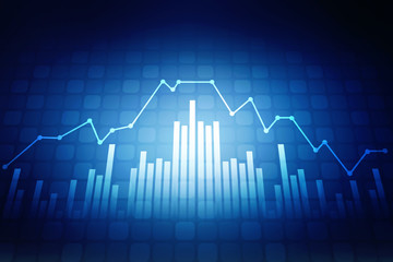 2d rendering Stock market online business concept. business Graph 