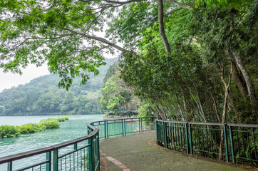 landscape of path on the famous Sun Moon Lake