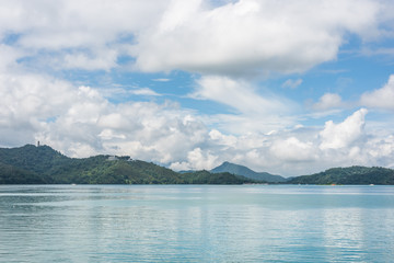 Sun Moon Lake with boats