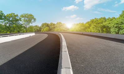 Fototapeta premium Road and Park Forest Landscape..