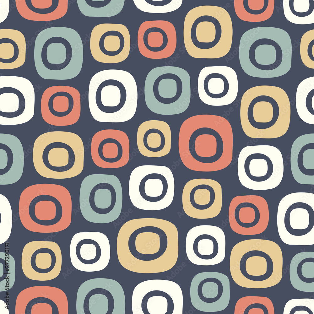 Fototapete seamless abstract pattern with the image of oval geometric shapes