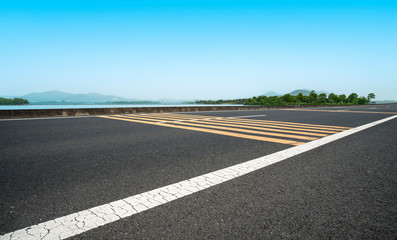 Road Pavement and Outdoor Natural Landscape..
