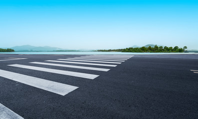 Road Pavement and Outdoor Natural Landscape..