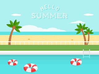 Summer Holiday, Swimming pool beside the sea