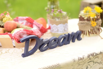 table setting in rustic country style. wedding decor