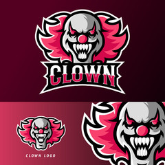 Clown mask sport or esport gaming mascot logo template