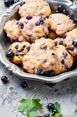 Cookies with blackcurrant berries