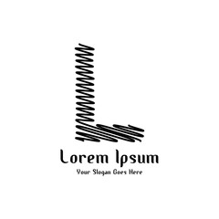 Design of alphabet letter L with lines stripe as a logo for a company or business