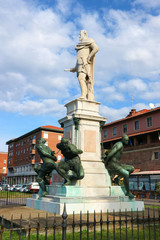 Famous statue Monument of the Four Moors in livorno italy