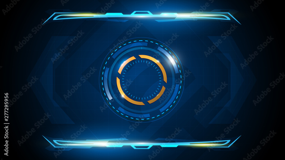 Poster abstract hud ui virtual sci fi interface background template