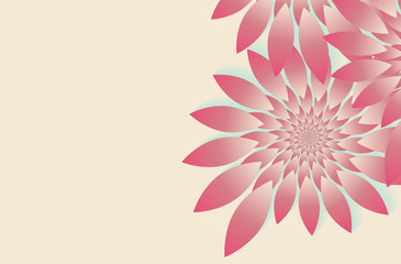 fractal flowers card background in retro pink shades