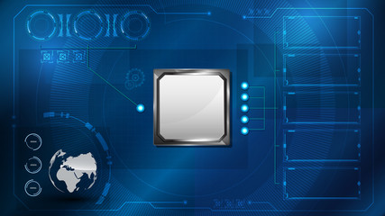 technology digital computer hud ui virtual system design concept background