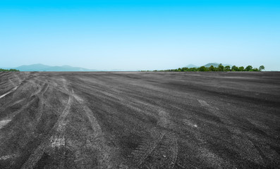 Road Pavement and Outdoor Natural Landscape..