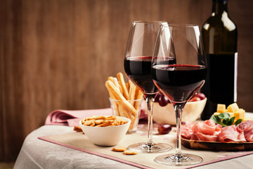 Red wine with charcuterie and cheese - 277296567