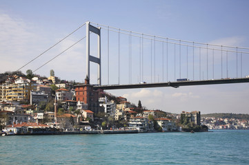 Fatih Sultan Mehmet Bridge in Istanbul. Turkey