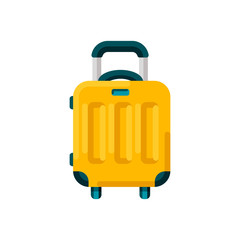 Travel suitcase, vector bag or baggage isolated