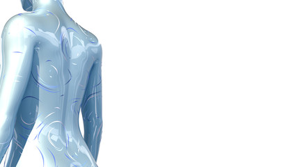 The back of a beautiful young naked woman background