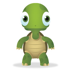 Fototapeta premium Illustration of cute turtle isolated on white background