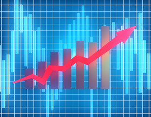 Fototapeta premium Financial stock market success arrow, economic statistics chart
