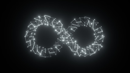 Techno web in form of infinity symbol 3D render