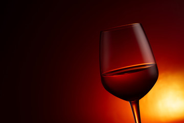 Red wine in a glass.