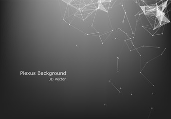 Abstract Internet connection and technology graphic design. polygonal background, geometrical backdrop with dots, lines, triangles for global web, connection, science, futuristic concept.