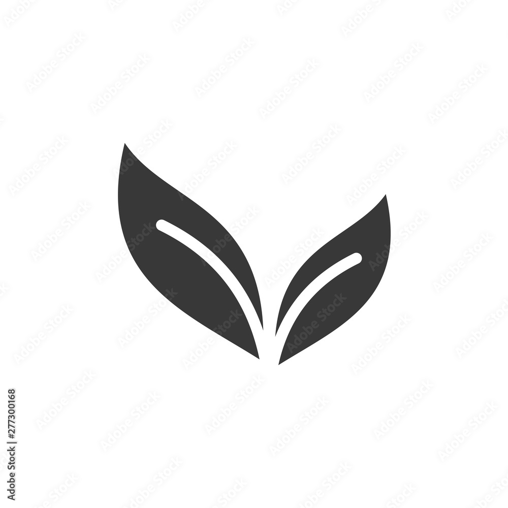 Aufkleber leaf nature icon template black color editable. leaf nature symbol vector sign isolated on white bac