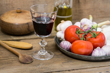 Mediterranean Cuisine Still Life With Tomatoes