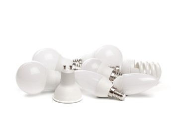 LED light bulb New technology isolated on white background, Energy saving electric lamp is good for environment. - Image ..