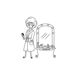 Donna, bellezza, igiene e cura del corpo isolata su sfondo bianco