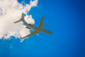 Airplane in the sky and cloud