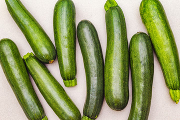 Bright green zucchini