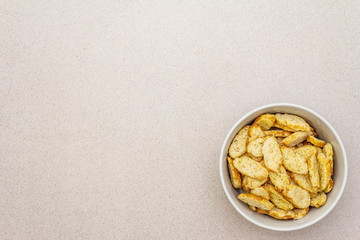 Fresh croutons for hot autumn cream soups