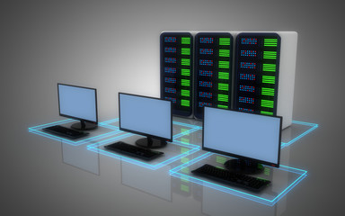 Naklejka premium modern server concept. 3d illustration