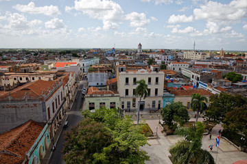 Camaguey, Cuba - July 17, 2018: Ignacio Agramonte Park. Camaguey is an old town listed on UNESCO World Heritage List